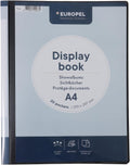 HF2 A4 Front View Display Book with 20 Pockets - Black