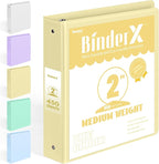BinderX Extra Durable 3 Ring Binder, Round Ring 2 Inch Binders, Fits 450 Sheets by Sooez