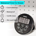FCXJTU Digital Waterproof Shower Clock Timer, Bathroom Shower Countdown Timer - Image 2