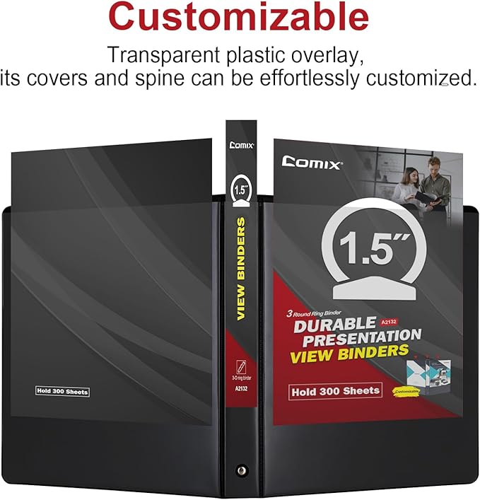 COMIX Sturdy 3 Ring Binder 1.5 inch - Image 4