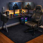 Lakurasu Chair Mat, Gaming Chair Mat, Floor Protection, Scratch Resistant, Soundproofing, Water Repellent, Black, 5.1 x 63.0 inches (130 x 160 cm)