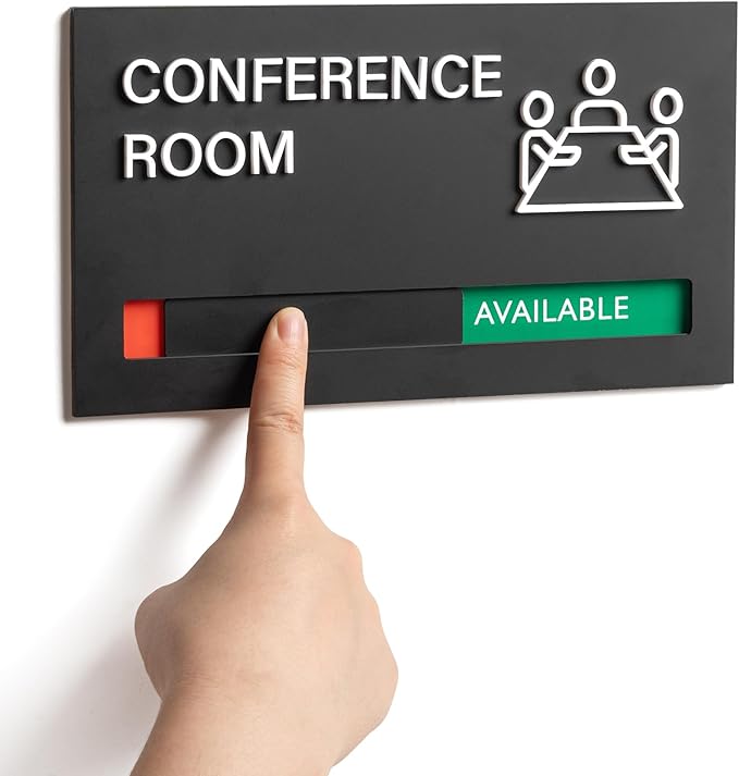 Conference Room Door Signs for Office, Meeting In Progress Door Sign, In Use by Abudada