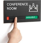 Conference Room Door Signs for Office, Meeting In Progress Door Sign, In Use by Abudada