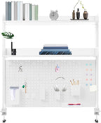 Dlinanta Clamp-On Pegboard Desk Organizer, 2-Tier Clamp On Desk Shelf by Unknown