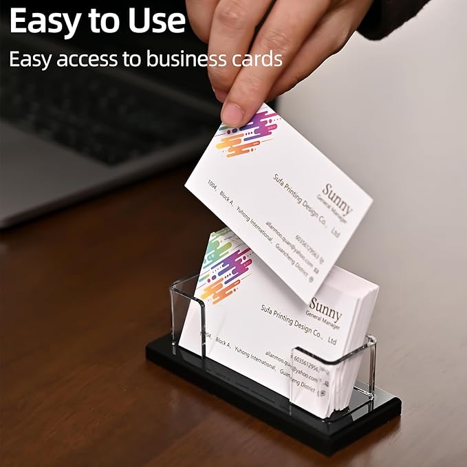PecMuikee Business Card Holder for Desk，Acrylic Business Card Display Stand - Image 5
