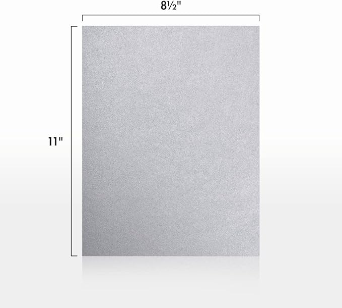 LUXPaper 8.5" x 11" Paper | Letter Size | Silver Metallic | 80lb. Text | 50 Qty - Image 2