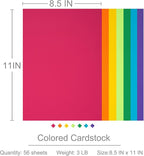 Colored Cardstock 8.5 in x 11 in, 56 Sheet Classic Rainbow Index Paper 300 - Image 4