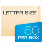 Pendaflex Manila End-Tab Fastener Folders, Letter Size, 2 Fasteners, Manila, Straight Cut, 50/BX (H10U13)