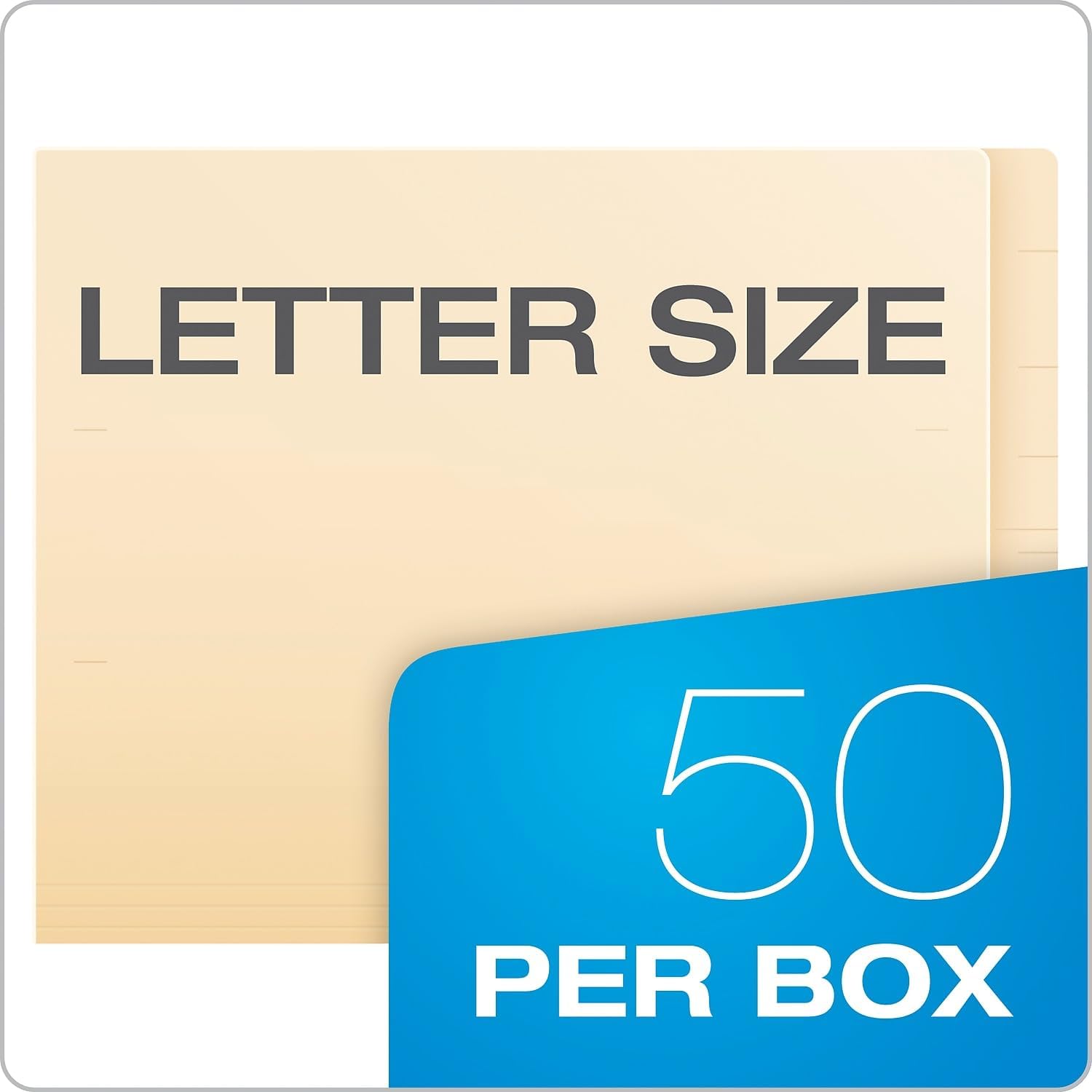 Pendaflex Manila End-Tab Fastener Folders, Letter Size, 2 Fasteners, Manila, Straight Cut, 50/BX (H10U13)