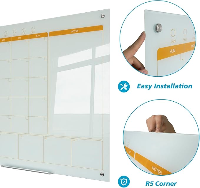 Magnetic Glass Planner Writeboard 36"X48" Monthly/Weekly 3 in 1 Calendar - Image 3