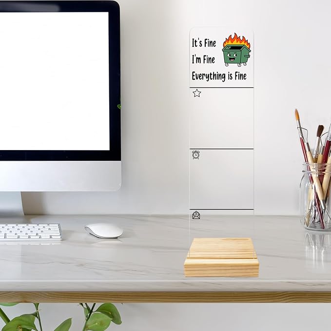 Monitor Memo Board Computer Monitor Memo Board Everything is Fine Sign Funny - Image 3