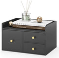 Bamboo Desk Organizer with Drawers Wooden Desktop Storage Drawers by Unknown