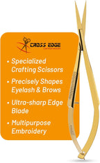 Cross Edge Spring Scissors 5 Inch straight Stainless Steel Precision Eyebrow & by MyLashToolsByCrossEdge