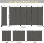 MAYOLIAH 6 Panel Folding Privacy Screen 9ft Wide, 6ft Tall Partition Room - Image 5