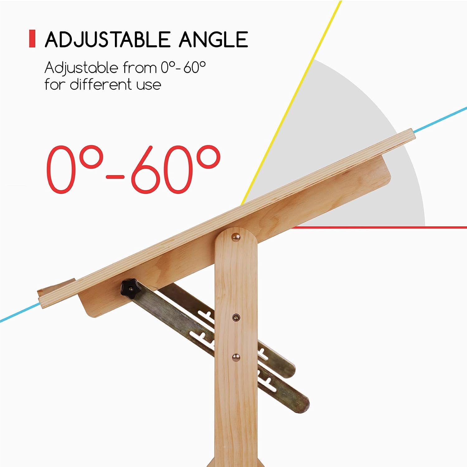 MEEDEN Wood Adjustable Drafting Table: 35.5" x 23.5" Art Drawing Desk | Art Table with Various Height & Tiltable - Rustic Artist Desk with Pencil Ledge and Ruler for Writing Reading Graphic Design