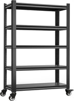 lauxery 5-tier heavy duty storage shelves with lockable, main product view