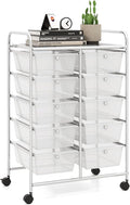 LDAILY 10 Drawer Rolling Cart, Storage Cart Organizer on Wheels, Drawer Cart by LDAILY