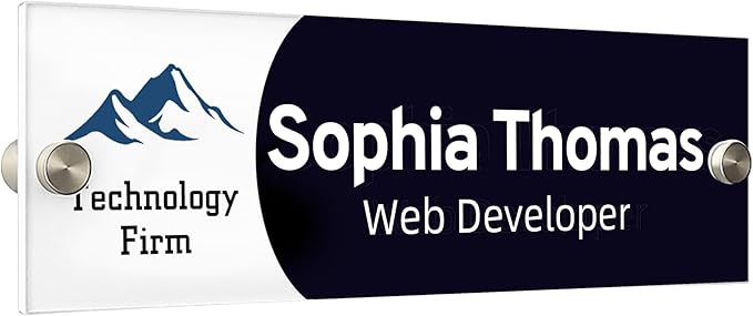 Acrylic Door Name Plate Personalized Office Name Plate Custom Door Sign by Unknown