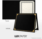 LUXPaper 9.5" x 12" Certificate Holders | Black Linen | Embossed Gold Foil - Image 5
