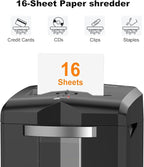Bonsaii 16-Sheet Micro-Cut Paper Shredder 60-Minute Heavy Duty Office Use - Image 4