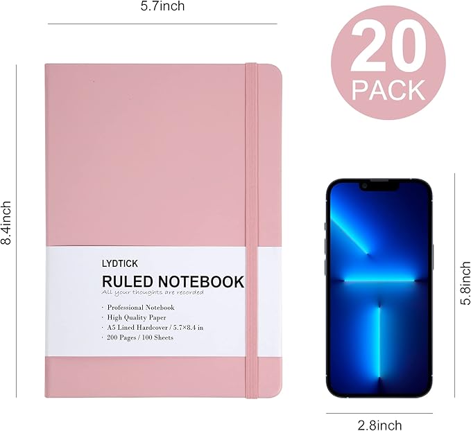 LYDTICK 20 Pack Journals for Writing College Ruled Notebooks Journal in Bulk - Image 2