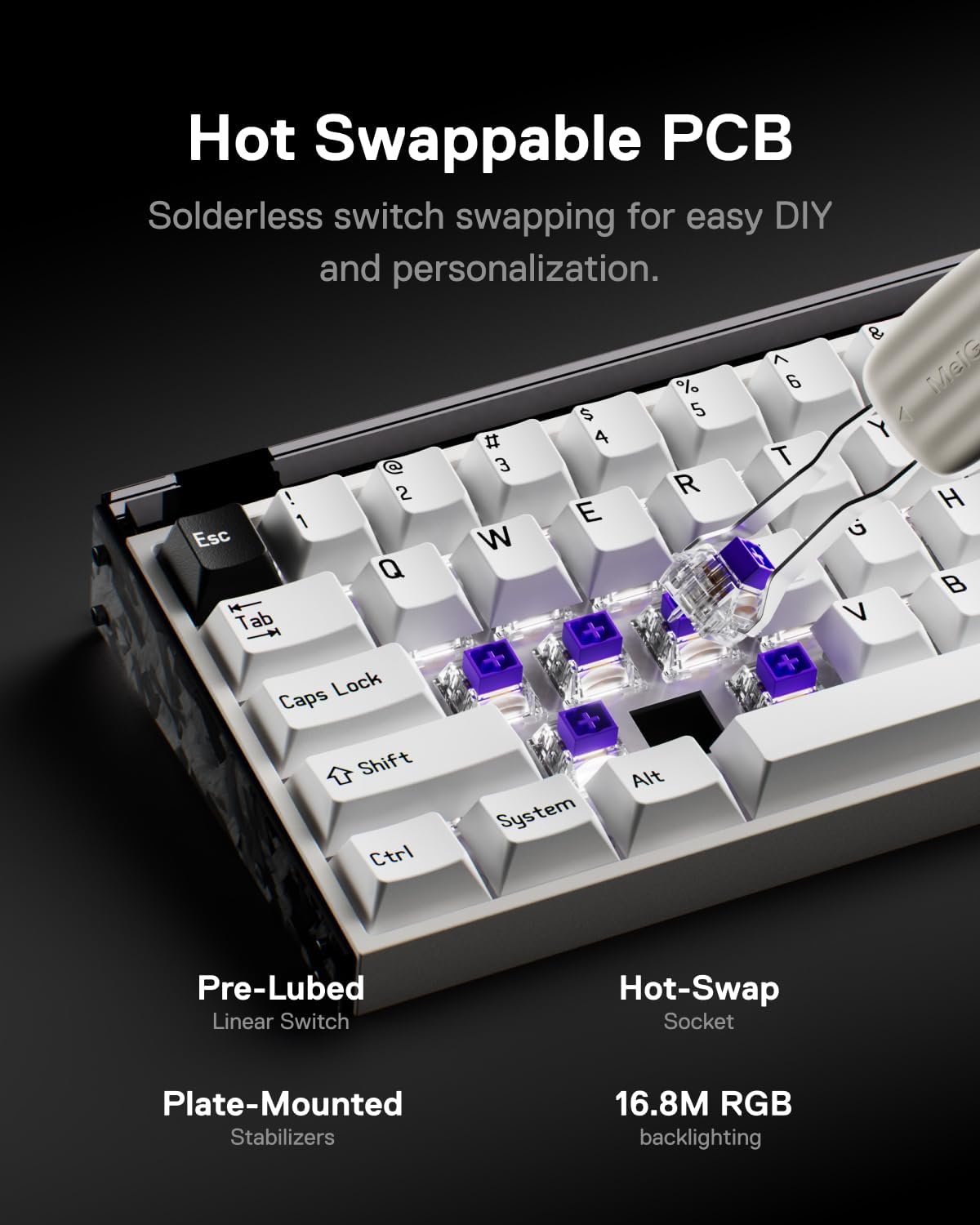 MelGeek MADE68 Ultra+ Wired Hall Effect Magnetic Gaming Keyboard