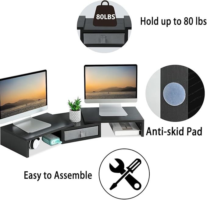 TEAMIX Dual Monitor Stand Riser - Image 4