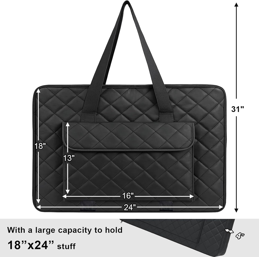 jjring 18x24 quilting canvas art portfolio case bag shown in use