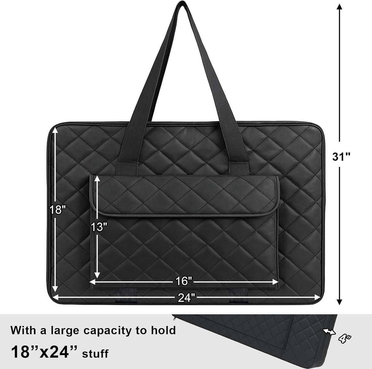 jjring 18x24 quilting canvas art portfolio case bag shown in use