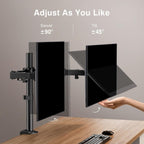 ergear dual monitor stand, heavy duty adjustable monitor, side view