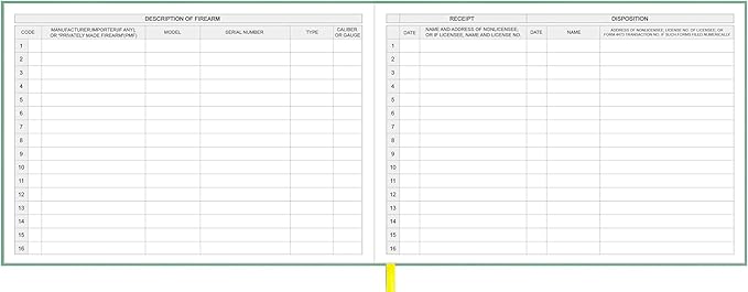 Firearms Acquisition and Disposition Record Book – Firearm Log Book, A&D Gun - Image 3