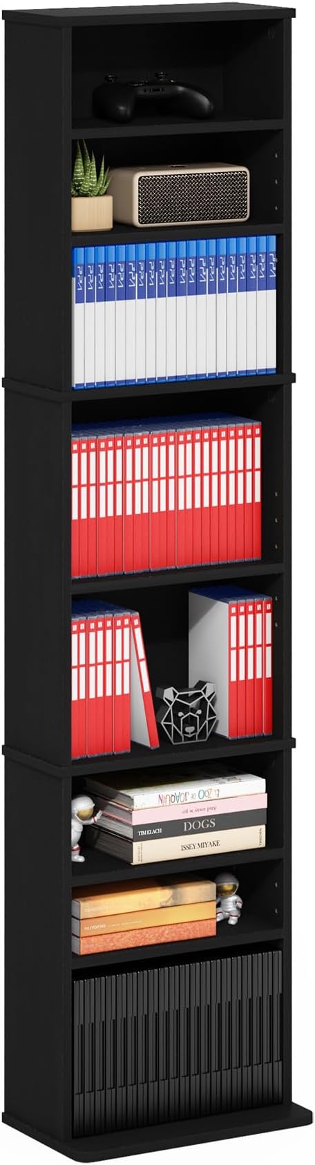 Furinno Jaya DVD Shelf, 9-Shelf Tall Narrow CD Rack, Media Shelf by Furinno-FitsYourSpaceFitsYourBudget