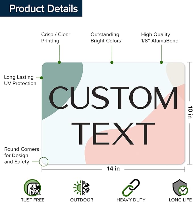 Custom Sign, Custom Street Sign, 11 Font Colors, 13 Font Styles, 4 Hole Options - Image 6