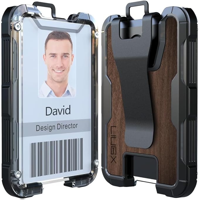 LIUGX Walnut Wood Card Holder/Badge Holder/Portable Wallet by LIUGX