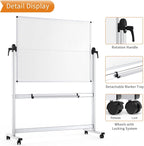 VIZ-PRO Double-Sided Mobile Whiteboard, 48 x 48 Inches, Magnetic Rolling Dry - Image 4