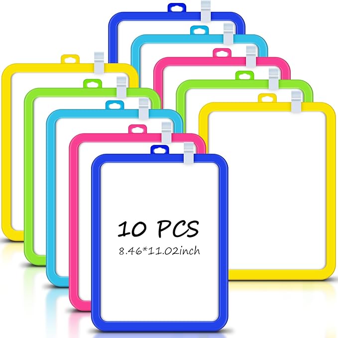 Outus 10 Pcs Dry Erase Mini White Boards Bulk 8.5 x 11'' Small Magnetic by Outus