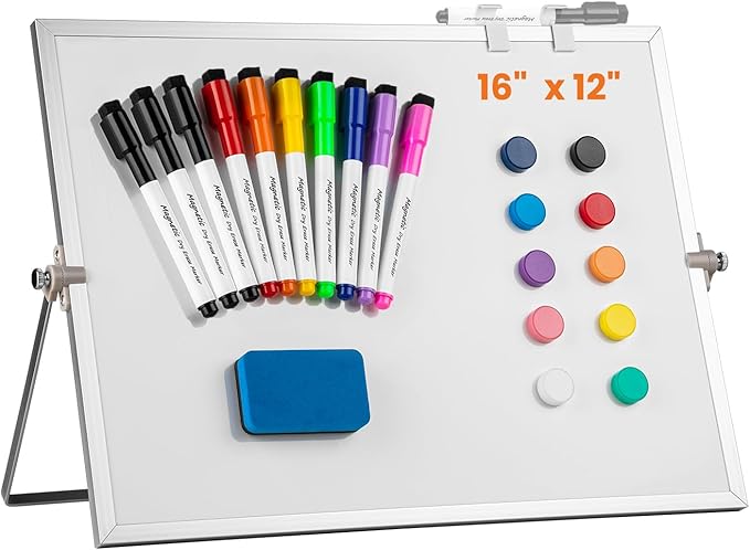 Dry Erase WhiteBoard, Aisuoker 16 x 12inch Magnetic Desktop Whiteboard by Aisuoker
