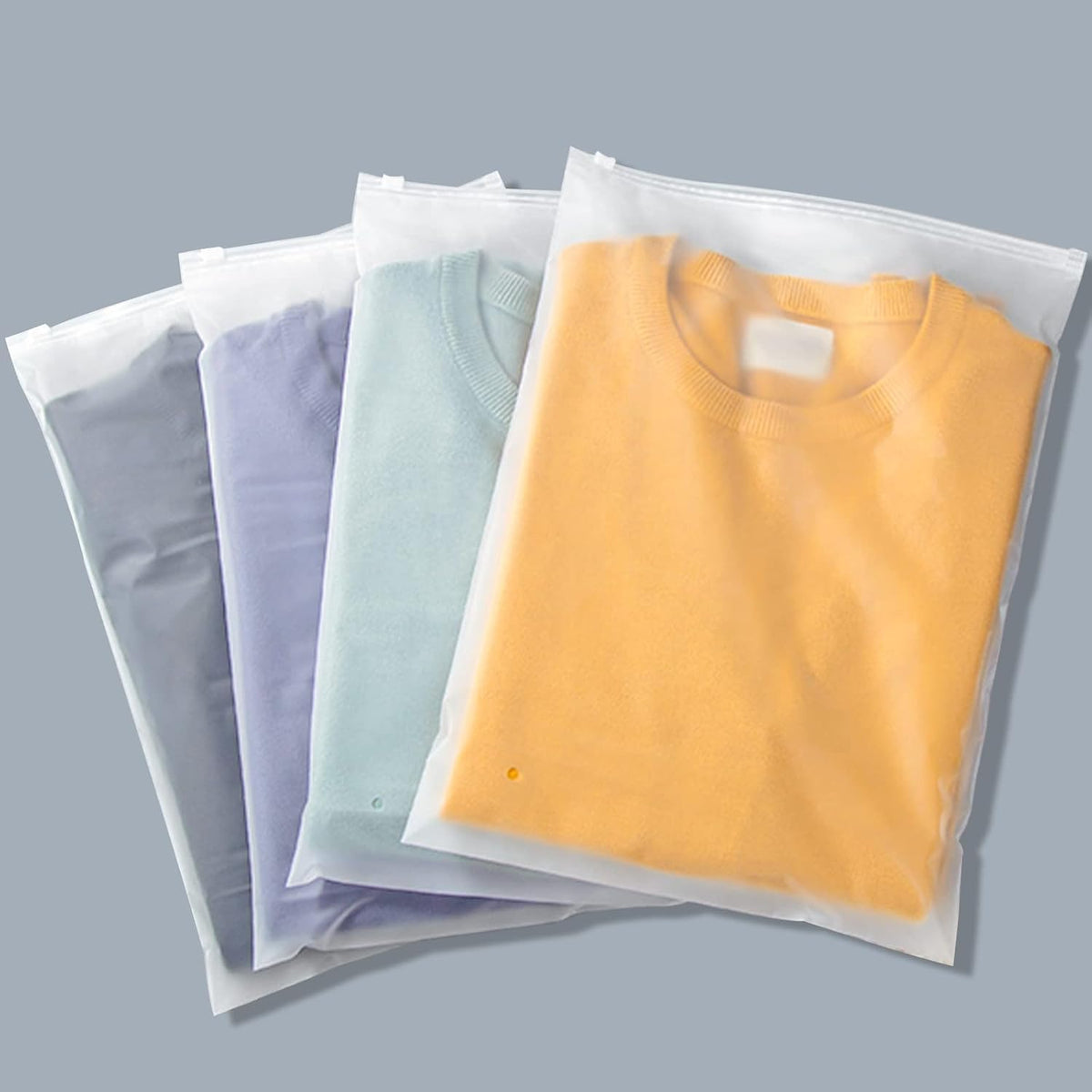 Svaldo Apparel Zip Bags, Frosted Zipper Poly Bags