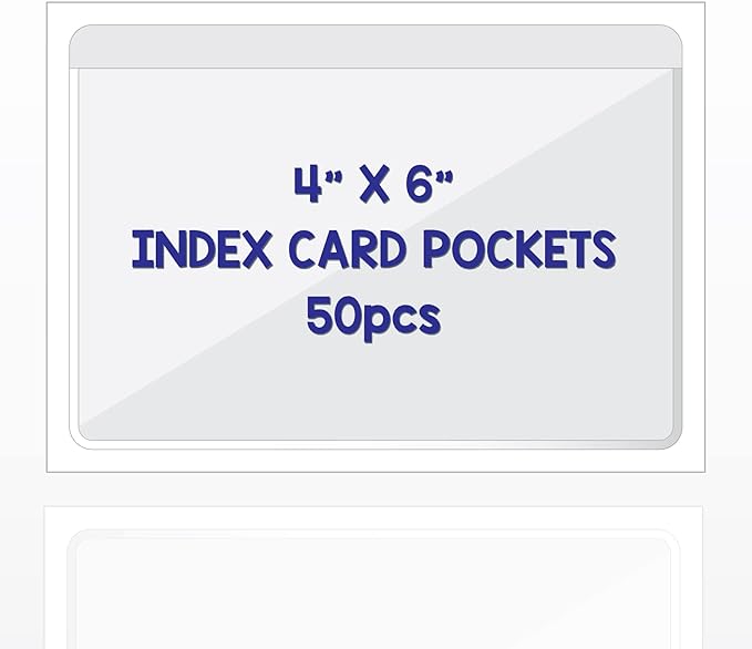 Clear Adhesive 4" x 6" Index Card Pockets by IMAGAME