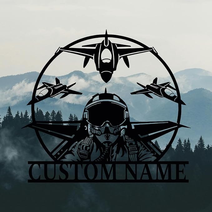 Personalized Metal Airplane Wall Art, Airplane Name Sign, Customized Pilot Name - Image 3