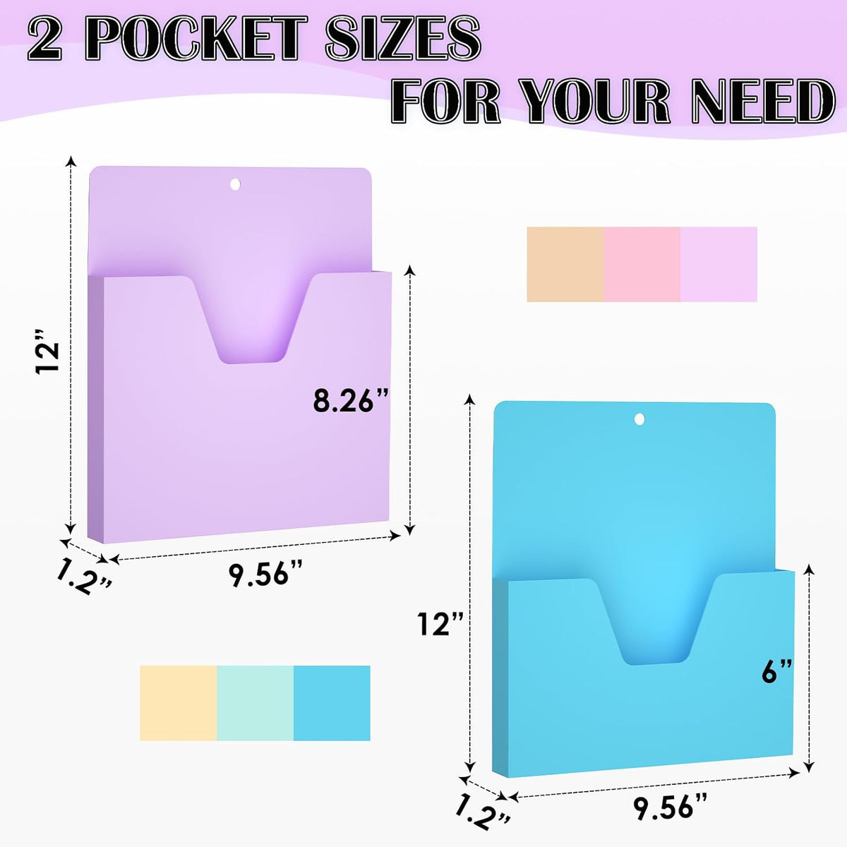 MFTEK Magnetic File Holder 6 Pockets Paper Holder, Hanging File Organizer Off...