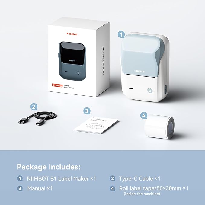 NIIMBOT B1 Label Maker with Tapes, 2 Inch Portable Thermal Label Printer - Image 8