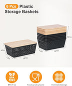 Anywish Storage Bins with Lids 10 Packs, Plastic Storage Bins with Bamboo Lids - Image 3