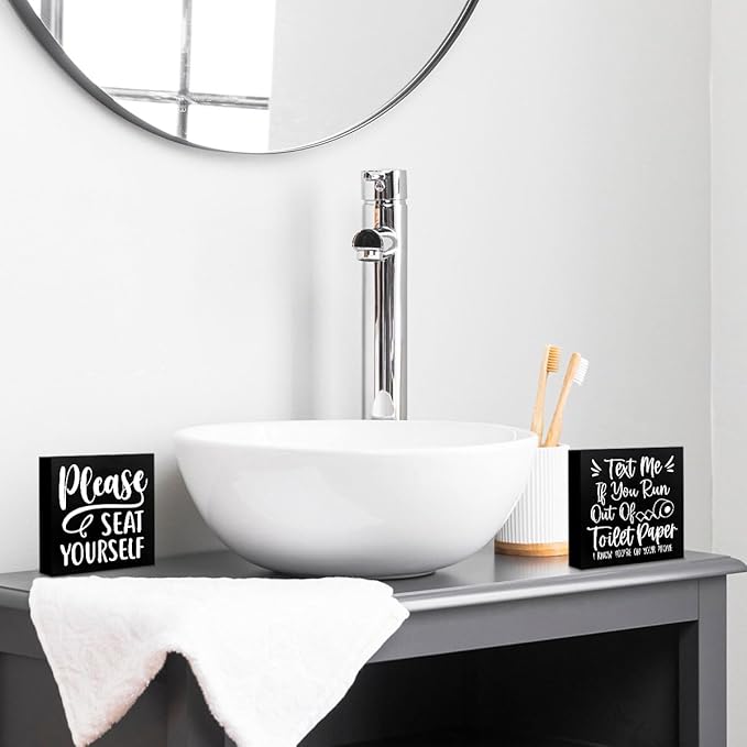 2 PCs Funny Bathroom Decor, Humor Bathroom Decorations Bathroom Accessories - Image 3