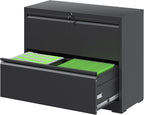 FLIXELIO File Cabinets 2 Drawer, Metal Office Storage Filing Cabinet by FLIXELIO