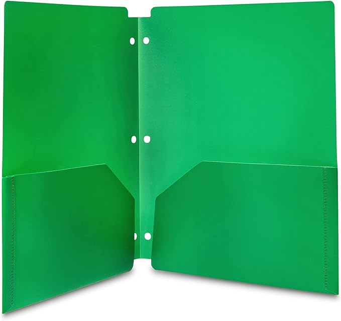 Amazon Basics Plastic 3 Hole Punch Folders - Image 3