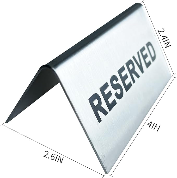 Reserved Table Signs Tent Table Sign Stainless Steel - Image 2