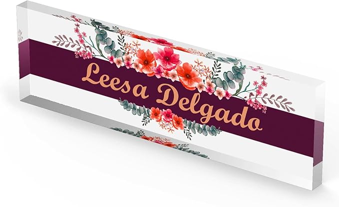 Artblox Personalized Office Desk Name Plate and Business Card Holder | Clear - Image 4