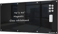 J&J worldwide Glass Whiteboard 8' x 4', Magnetic Black Glass Dry Erase Board by JJworldwide