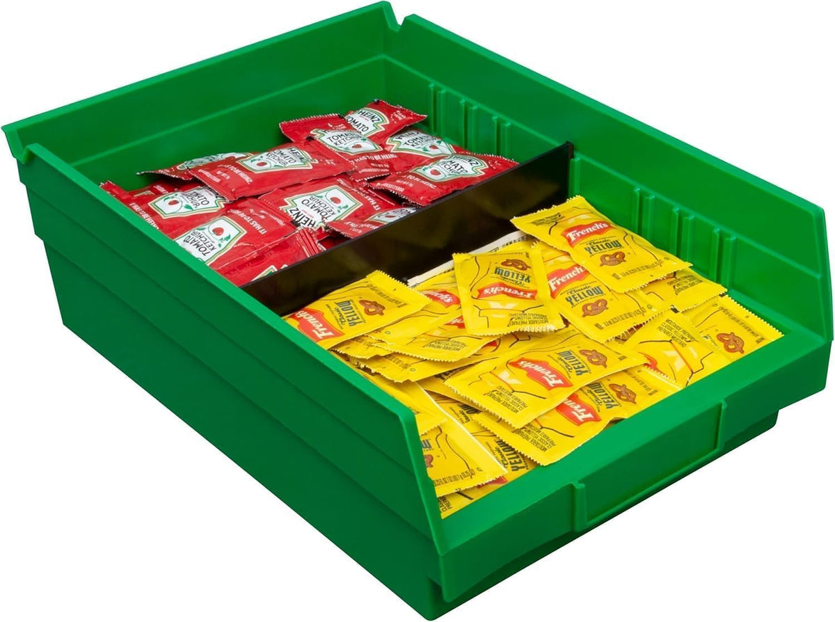 Akro-Mils 30150 Heavy Duty Plastic Shelf Bins, 12"x 8"x 4", Gr...